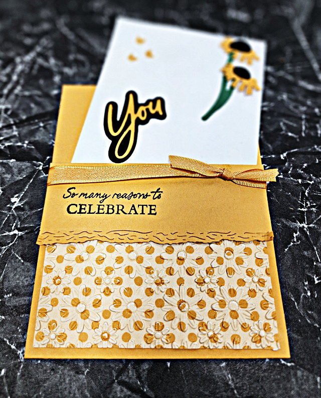 P0cket Card using the New In Color and Flowering Meadow & Words & Wishes Bundles